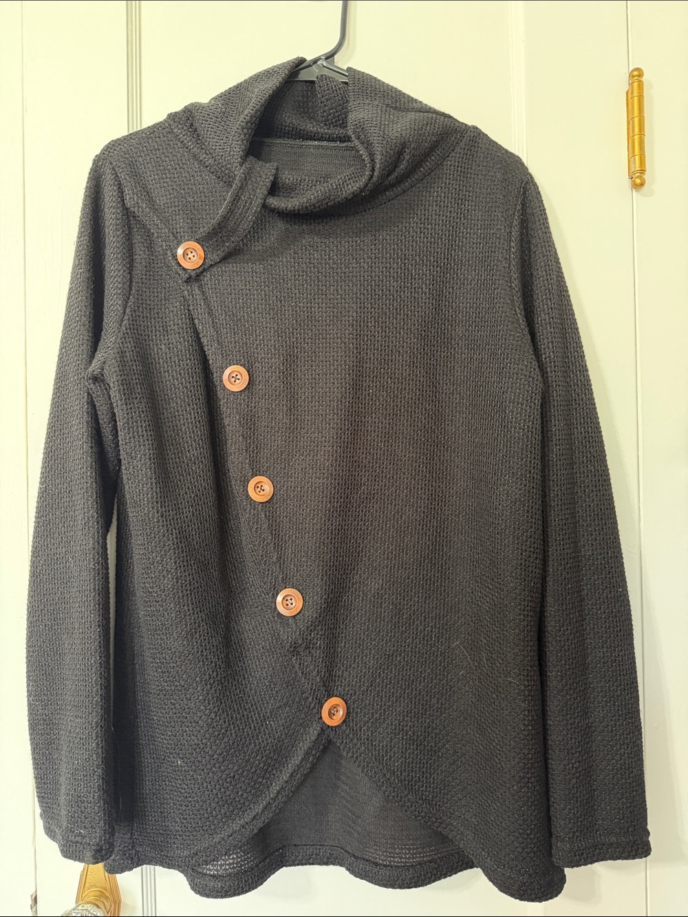 Women’s Asymmetric Button-Up Utility Jacket - Charcoal